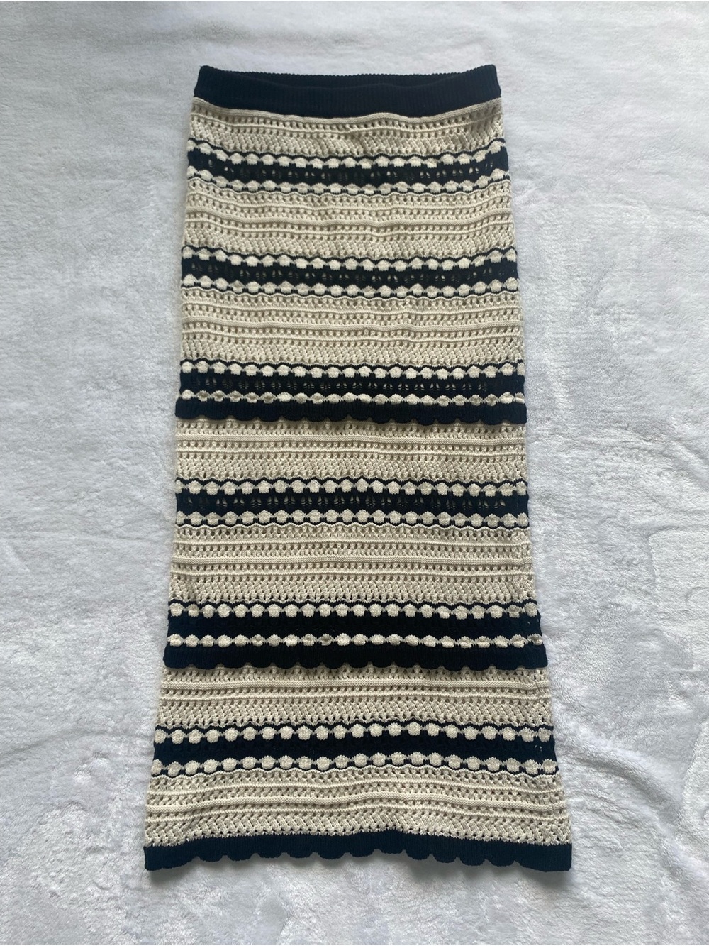 Sincerely Jules black & cream knit maxi skirt